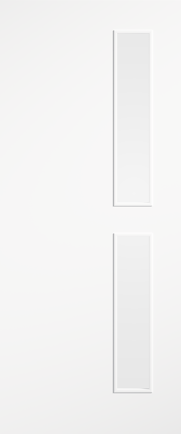 White door with two rectangular panels on a white background