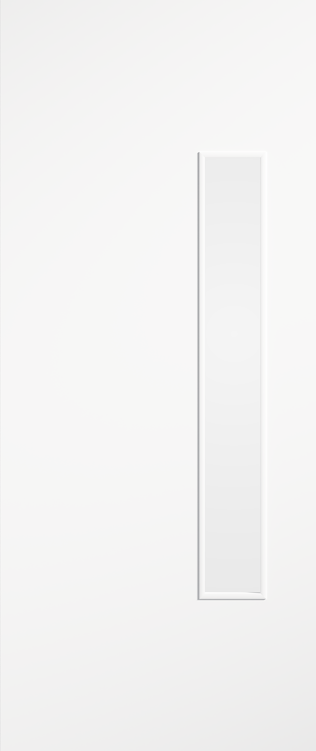 White door with a rectangular panel on a white background