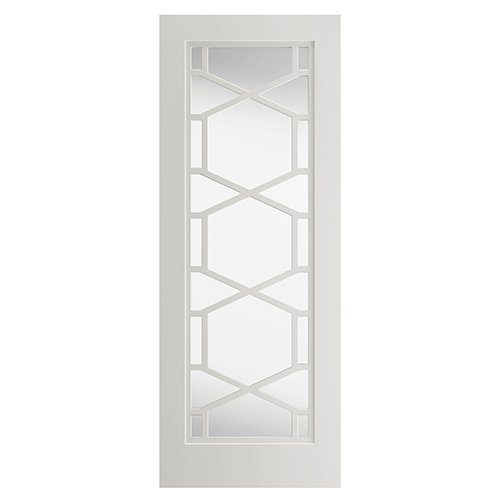 QUARTZ GLAZED ART NOUVEAU WHITE PRIMED INTERNAL DOOR