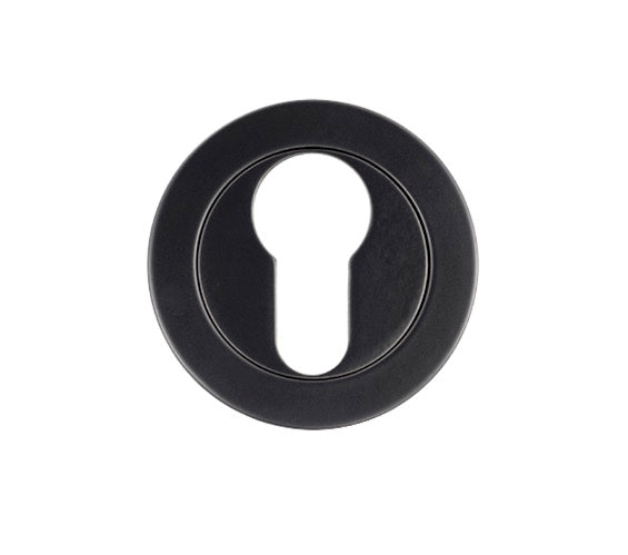 ZOO HARDWARE ROSSO MANIGLIE EURO PROFILE ESCUTCHEON POWDER COATED BLACK - RM001PCB (SOLD IN SINGLES)