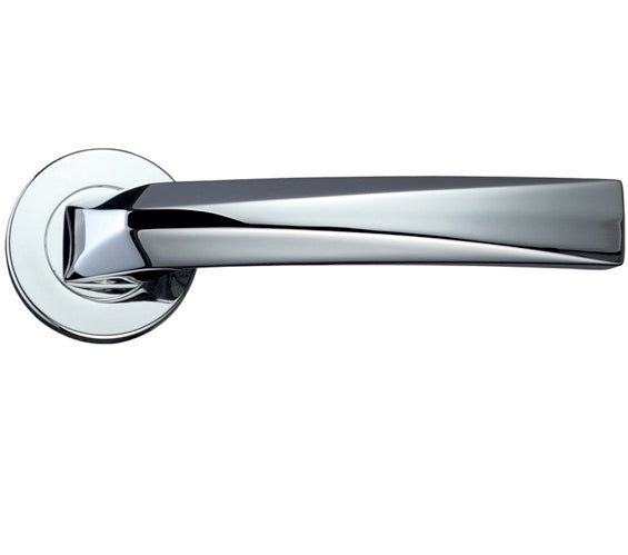 ZOO HARDWARE ROSSO MANIGLIE HYDRA LEVER ON ROUND ROSE POLISHED CHROME - RM010CP (SOLD IN PAIRS)