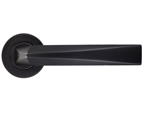 ZOO HARDWARE ROSSO MANIGLIE HYDRA LEVER ON ROUND ROSE OSCURO MATT BLACK - RM010OMB (SOLD IN PAIRS)