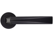 ZOO HARDWARE ROSSO MANIGLIE HYDRA LEVER ON ROUND ROSE POWDER COATED BLACK - RM010PCB (SOLD IN PAIRS)