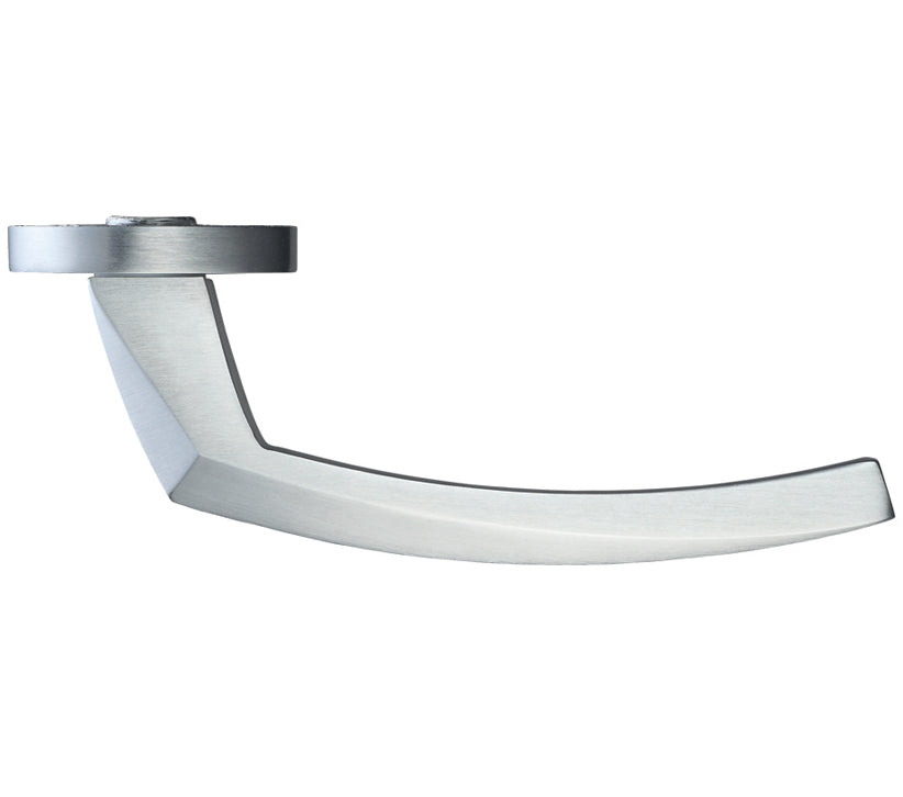 ZOO HARDWARE ROSSO MANIGLIE HYDRA LEVER ON ROUND ROSE SATIN CHROME - RM010SC (SOLD IN PAIRS)