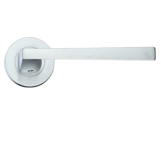 ZOO HARDWARE ROSSO MANIGLIE LUPUS LEVER ON ROUND ROSE SATIN CHROME – RM020SC (SOLD IN PAIRS)