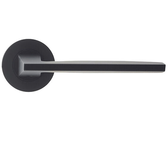 ZOO HARDWARE ROSSO MANIGLIE PAVO LEVER ON ROUND ROSE OSCURO MATT BLACK – RM030OMB (SOLD IN PAIRS)