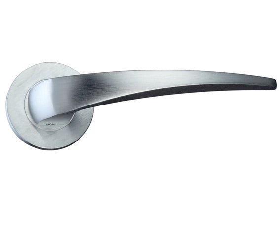 ZOO HARDWARE ROSSO MANIGLIE CYGNUS LEVER ON ROUND ROSE SATIN CHROME – RM040SC (SOLD IN PAIRS)