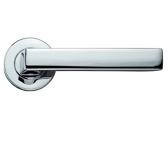 ZOO HARDWARE ROSSO MANIGLIE MENSA LEVER ON ROUND ROSE POLISHED CHROME - RM050CP (SOLD IN PAIRS)
