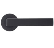 ZOO HARDWARE ROSSO MANIGLIE MENSA LEVER ON ROUND ROSE OSCURO MATT BLACK - RM050OMB (SOLD IN PAIRS)