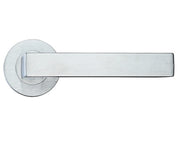 ZOO HARDWARE ROSSO MANIGLIE MENSA LEVER ON ROUND ROSE SATIN CHROME - RM050SC (SOLD IN PAIRS)