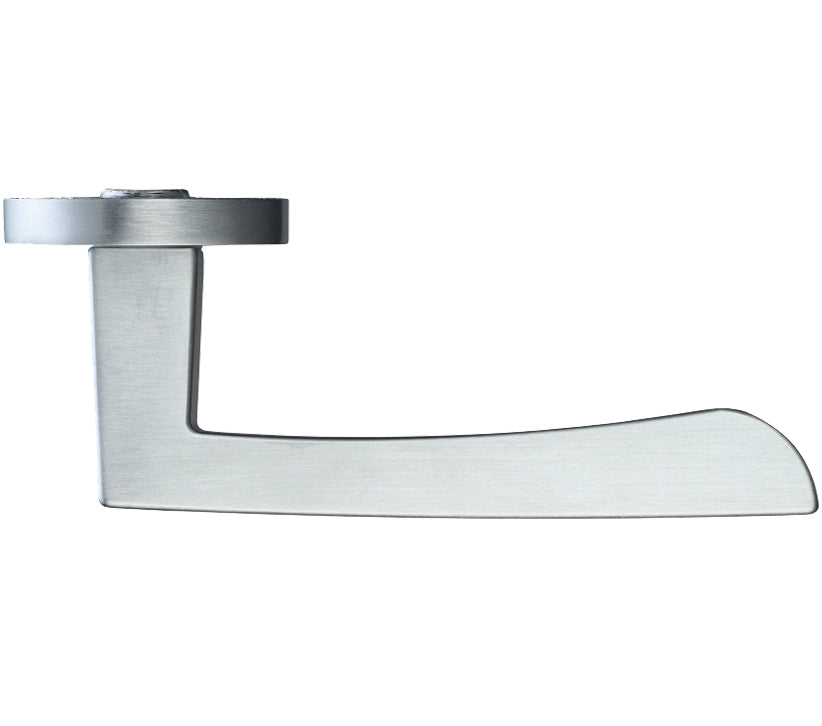 ZOO HARDWARE ROSSO MANIGLIE MENSA LEVER ON ROUND ROSE SATIN CHROME - RM050SC (SOLD IN PAIRS)