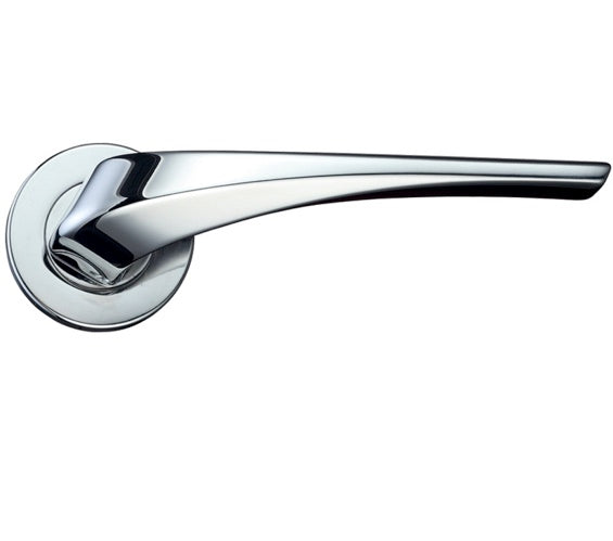 ZOO HARDWARE ROSSO MANIGLIE ARIES LEVER ON ROUND ROSE POLISHED CHROME - RM060CP (SOLD IN PAIRS)