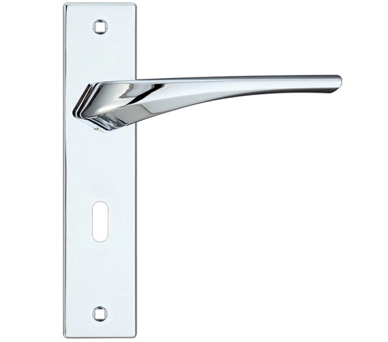 ZOO HARDWARE ROSSO MANIGLIE ARIES DOOR HANDLES ON BACKPLATE POLISHED CHROME - (SOLD IN PAIRS)