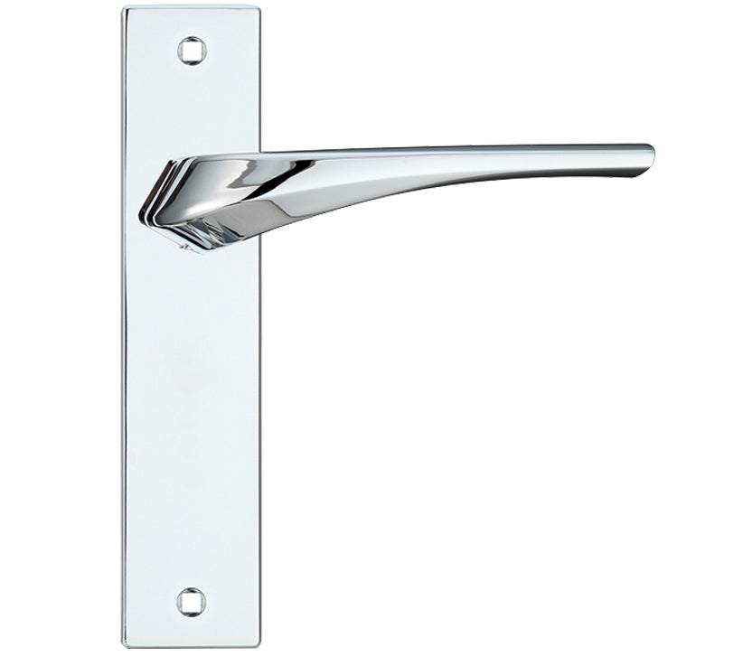 ZOO HARDWARE ROSSO MANIGLIE ARIES DOOR HANDLES ON BACKPLATE POLISHED CHROME - (SOLD IN PAIRS)