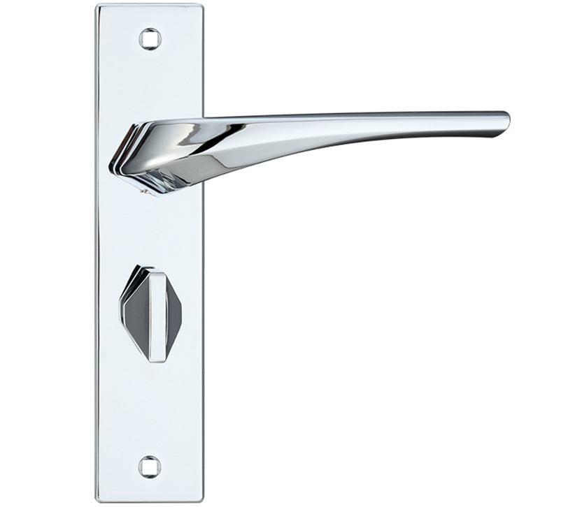 ZOO HARDWARE ROSSO MANIGLIE ARIES DOOR HANDLES ON BACKPLATE POLISHED CHROME - (SOLD IN PAIRS)