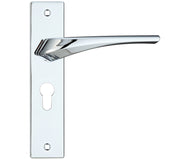 ZOO HARDWARE ROSSO MANIGLIE ARIES DOOR HANDLES ON BACKPLATE POLISHED CHROME - (SOLD IN PAIRS)
