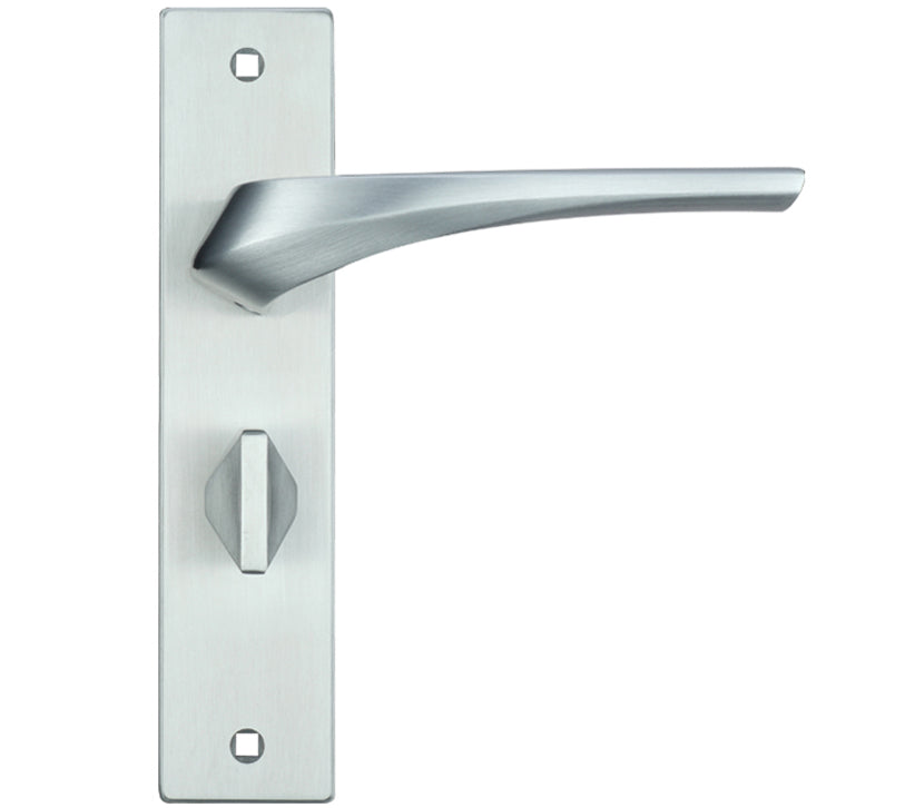 ZOO HARDWARE ROSSO MANIGLIE ARIES DOOR HANDLES ON BACKPLATE SATIN CHROME - (SOLD IN PAIRS)