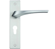 ZOO HARDWARE ROSSO MANIGLIE ARIES DOOR HANDLES ON BACKPLATE SATIN CHROME - (SOLD IN PAIRS)