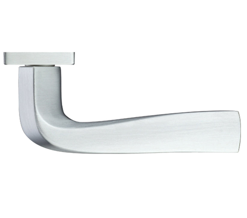 ZOO HARDWARE ROSSO MANIGLIE ARIES DOOR HANDLES ON BACKPLATE SATIN CHROME - (SOLD IN PAIRS)