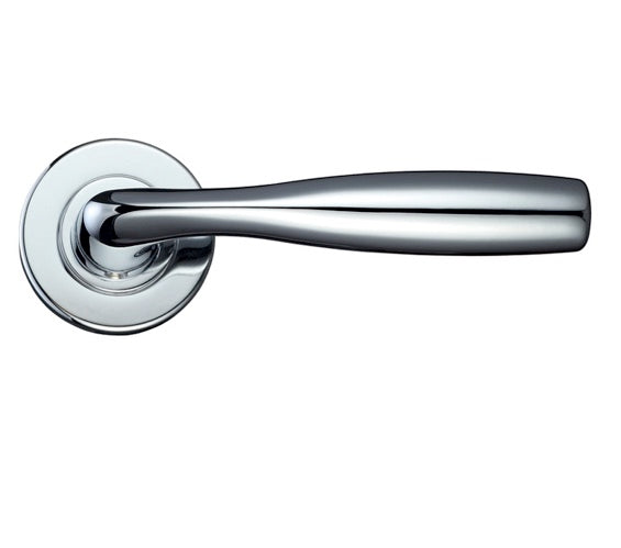 ZOO HARDWARE ROSSO MANIGLIE CORVUS LEVER ON ROUND ROSE POLISHED CHROME – RM070CP (SOLD IN PAIRS)