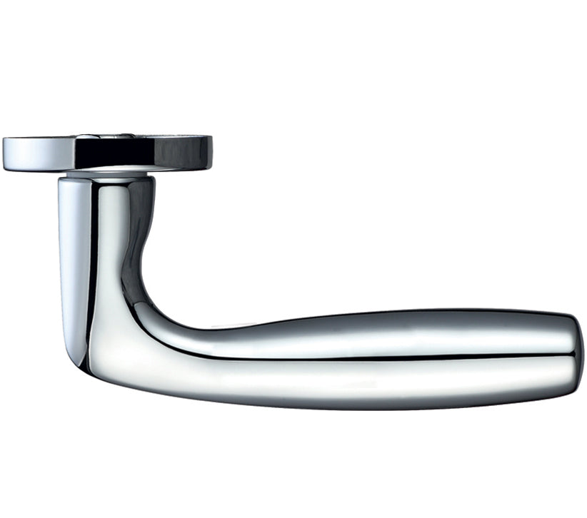ZOO HARDWARE ROSSO MANIGLIE CORVUS LEVER ON ROUND ROSE POLISHED CHROME – RM070CP (SOLD IN PAIRS)