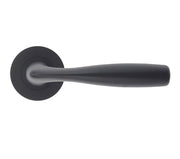 ZOO HARDWARE ROSSO MANIGLIE CORVUS LEVER ON ROUND ROSE OSCURO MATT BLACK – RM070OMB (SOLD IN PAIRS)