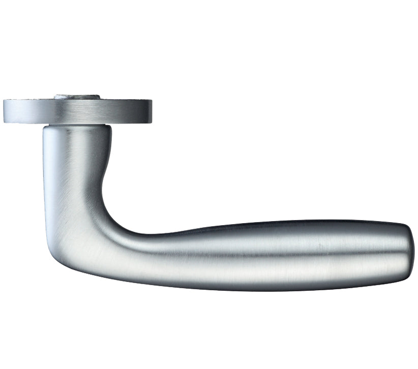 ZOO HARDWARE ROSSO MANIGLIE CORVUS LEVER ON ROUND ROSE SATIN CHROME – RM070SC (SOLD IN PAIRS)