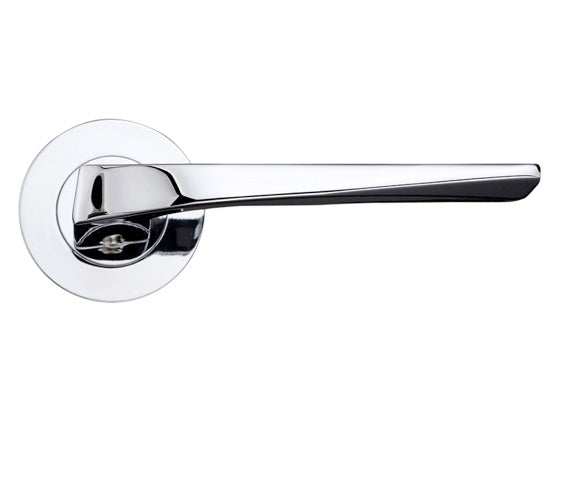 ZOO HARDWARE ROSSO MANIGLIE LYRA LEVER ON ROUND ROSE POLISHED CHROME – RM090CP (SOLD IN PAIRS)