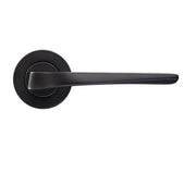 ZOO HARDWARE ROSSO MANIGLIE LYRA LEVER ON ROUND ROSE OSCURO MATT BLACK – RM090OMB (SOLD IN PAIRS)