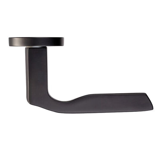 ZOO HARDWARE ROSSO MANIGLIE LYRA LEVER ON ROUND ROSE OSCURO MATT BLACK – RM090OMB (SOLD IN PAIRS)