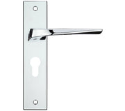 ZOO HARDWARE ROSSO MANIGLIE LYRA DOOR HANDLES ON BACKPLATE POLISHED CHROME - (SOLD IN PAIRS)