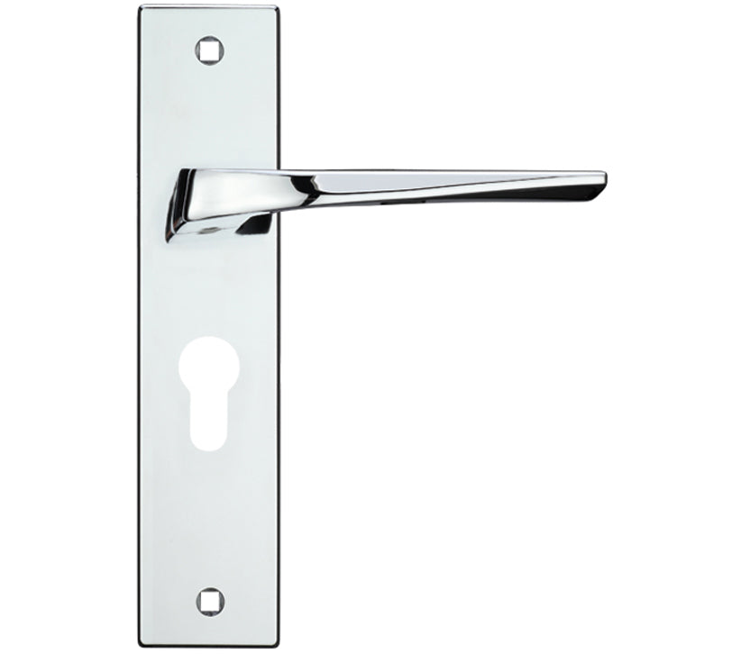 ZOO HARDWARE ROSSO MANIGLIE LYRA DOOR HANDLES ON BACKPLATE POLISHED CHROME - (SOLD IN PAIRS)