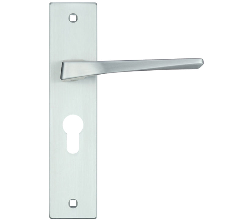 ZOO HARDWARE ROSSO MANIGLIE LYRA DOOR HANDLES ON BACKPLATE SATIN CHROME - (SOLD IN PAIRS)