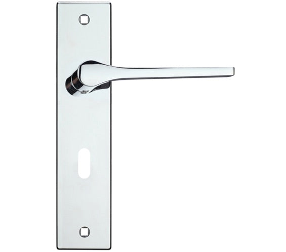 ZOO HARDWARE ROSSO MANIGLIE DRACO DOOR HANDLES ON BACKPLATE POLISHED CHROME - (SOLD IN PAIRS)