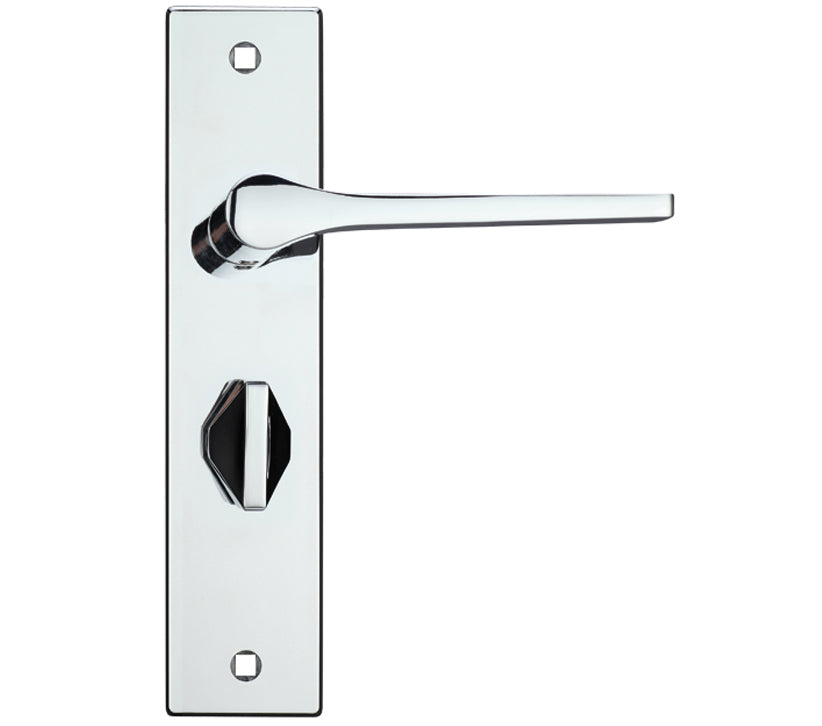 ZOO HARDWARE ROSSO MANIGLIE DRACO DOOR HANDLES ON BACKPLATE POLISHED CHROME - (SOLD IN PAIRS)