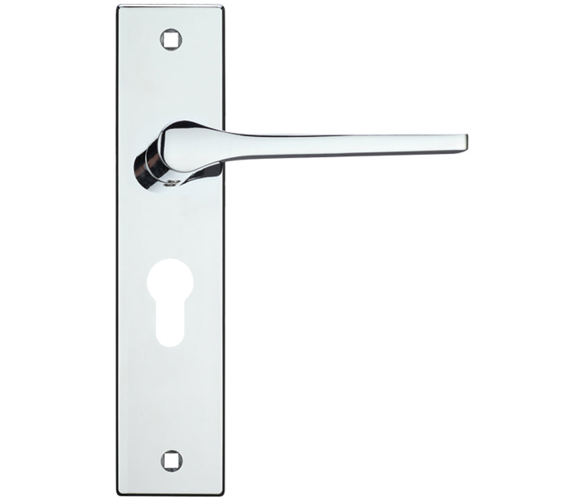 ZOO HARDWARE ROSSO MANIGLIE DRACO DOOR HANDLES ON BACKPLATE POLISHED CHROME - (SOLD IN PAIRS)