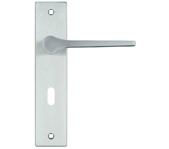 ZOO HARDWARE ROSSO MANIGLIE DRACO DOOR HANDLES ON BACKPLATE SATIN CHROME - (SOLD IN PAIRS)