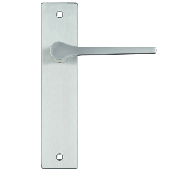 ZOO HARDWARE ROSSO MANIGLIE DRACO DOOR HANDLES ON BACKPLATE SATIN CHROME - (SOLD IN PAIRS)