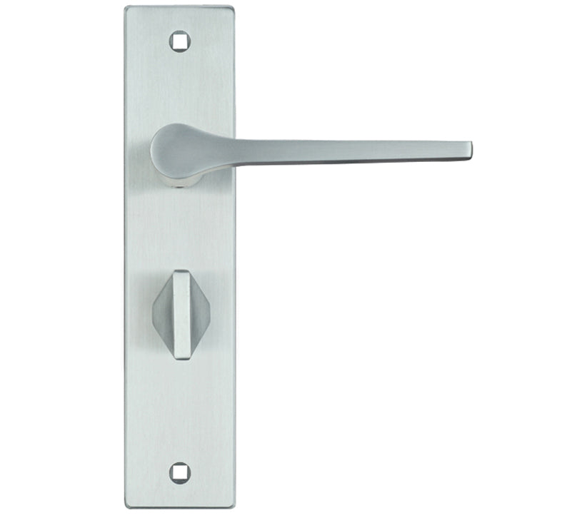 ZOO HARDWARE ROSSO MANIGLIE DRACO DOOR HANDLES ON BACKPLATE SATIN CHROME - (SOLD IN PAIRS)