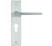ZOO HARDWARE ROSSO MANIGLIE DRACO DOOR HANDLES ON BACKPLATE SATIN CHROME - (SOLD IN PAIRS)