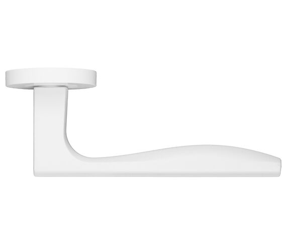 ZOO HARDWARE ROSSO MANIGLIE APENNINE LEVER ON ROUND ROSE POWDER COATED WHITE – RM140PCW (SOLD IN PAIRS)