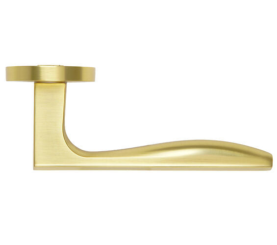 ZOO HARDWARE ROSSO MANIGLIE APENNINE LEVER ON ROUND ROSE SATIN BRASS - RM140SB (SOLD IN PAIRS)