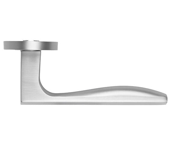 ZOO HARDWARE ROSSO MANIGLIE APENNINE LEVER ON ROUND ROSE SATIN CHROME – RM140SC (SOLD IN PAIRS)