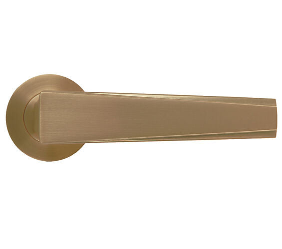 ZOO HARDWARE ROSSO MANIGLIE VELOCE LEVER ON ROUND ROSE ANTIQUE BRASS - RM150AB (SOLD IN PAIRS)