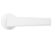 ZOO HARDWARE ROSSO MANIGLIE VELOCE LEVER ON ROUND ROSE POWDER COATED WHITE - RM150PCW (SOLD IN PAIRS)