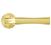 ZOO HARDWARE ROSSO MANIGLIE ALDO LEVER ON ROUND ROSE SATIN BRASS - RM160SB (SOLD IN PAIRS)