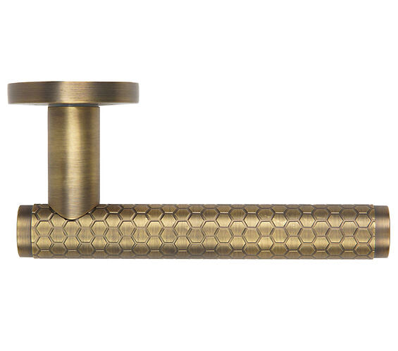 ZOO HARDWARE ROSSO MANIGLIE FAVO LEVER ON ROUND ROSE ANTIQUE BRASS - RM170AB (SOLD IN PAIRS)