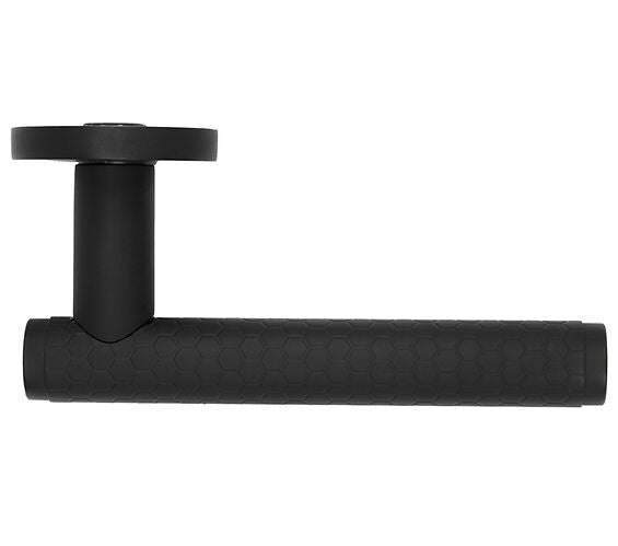 ZOO HARDWARE ROSSO MANIGLIE FAVO LEVER ON ROUND ROSE OSCURO MATT BLACK - RM170OMB (SOLD IN PAIRS)