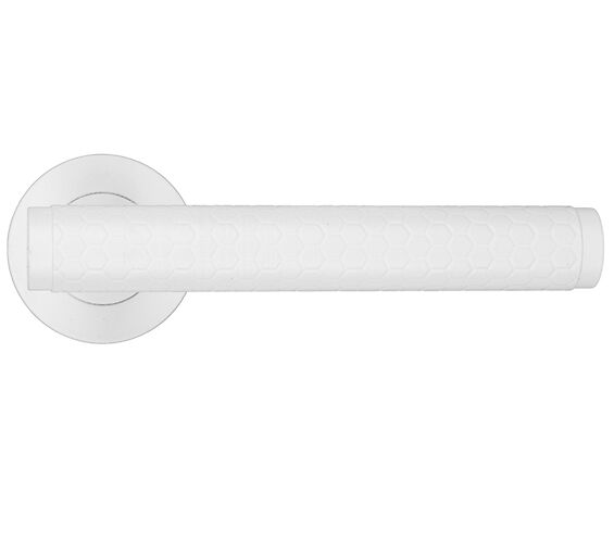 ZOO HARDWARE ROSSO MANIGLIE FAVO LEVER ON ROUND ROSE POWDER COATED WHITE - RM170PCW (SOLD IN PAIRS)