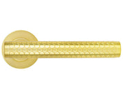 ZOO HARDWARE ROSSO MANIGLIE FAVO LEVER ON ROUND ROSE SATIN BRASS - RM170SB (SOLD IN PAIRS)